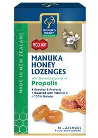Cukierki z Miodem Manuka MGO™ 400+, Propolisem i witaminą C 65 g (15 cukierków )Manuka Health New Zealand