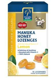 Cukierki z Miodem Manuka MGO™ 400+ i witaminą C, o smaku cytrynowym 65 g (15 cukierków) Manuka Health New Zealand
