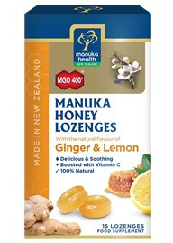 Cukierki z Miodem Manuka MGO™ 400+ i witaminą C, o smaku imbirowo-cytrynowym Manuka Health New Zealand