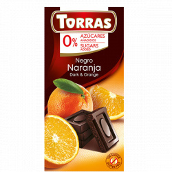 Czekolada gorzka z pomarańczami bezglutenowa bez cukru 75g TORRAS