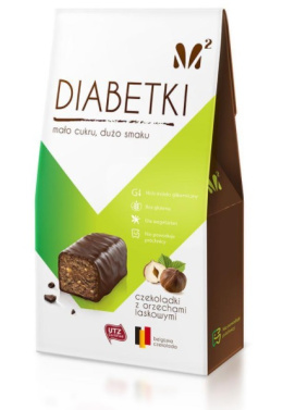 Bezglutenowe czekoladki Diabetki orzech laskowy bez cukru 100 g