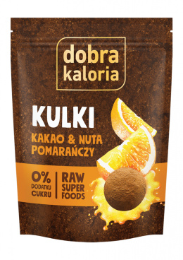 Kulki kakao & nuta pomarańczy raw bez cukru - 65 g DOBRA KALORIA