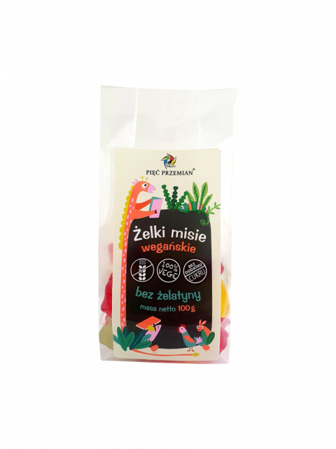 Żelki misie wegańskie bez dodatku cukru 100 g PIĘC PRZEMIAN