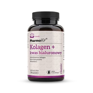 KOLAGEN + KWAS HIALURONOWY BEZGLUTENOWY 90 KAPSUŁEK 57,15 g PHARMOVIT