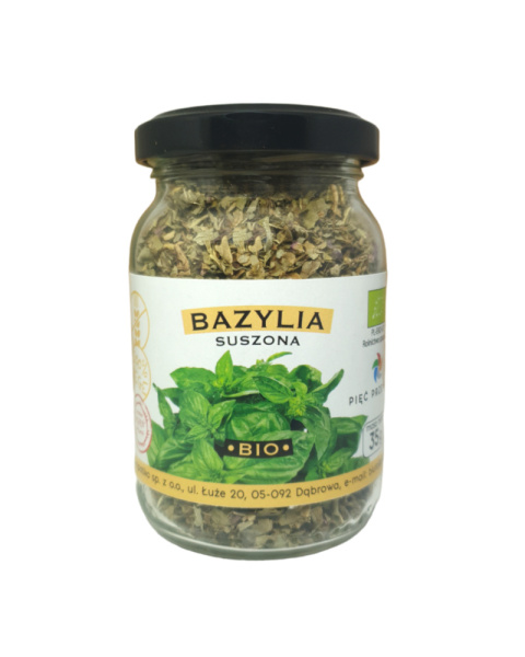 Bazylia suszona BIO bezglutenowa 35 g PIĘĆ PRZEMIAN