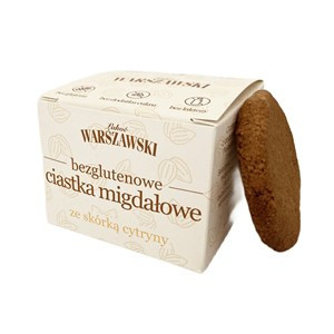 CIASTKA MIGDAŁOWE ZE SKÓRKĄ CYTRYNY BEZ CUKRU BEZGLUTENOWE WEGAŃSKIE 150 g - ŁAKOĆ WARSZAWSKI