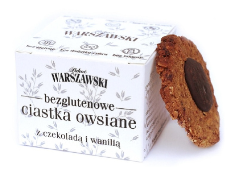 CIASTKA OWSIANE Z CZEKOLADĄ I WANILIĄ BEZGLUTENOWE BEZ CUKRU 150 g - BATON WARSZAWSKI