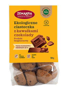 CIASTKA Z KAWAŁKAMI CZEKOLADY BEZGLUTENOWE BIO 100 g - ZEMANKA