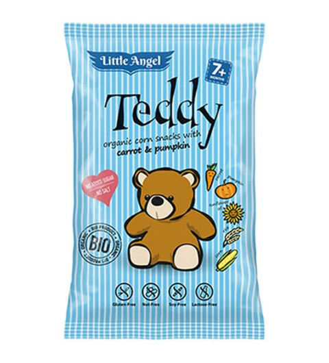 Chrupki kukurydziane mini TEDDY marchew i dynia od 7 miesiąca bezglutenowe BIO 30 g