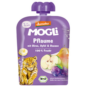 MUS ŚLIWKA - GRUSZKA - JABŁKO - BANAN BEZ DODATKU CUKRÓW OD 1 ROKU DEMETER BIO 100 g - MOGLI