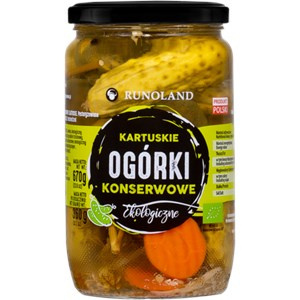 OGÓRKI KONSERWOWE KARTUSKIE BIO 670 g RUNOLAND