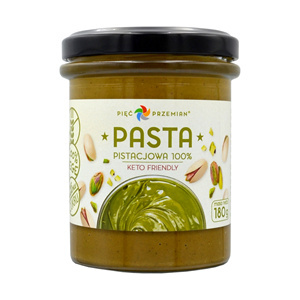 PASTA PISTACJOWA 100% BEZ DODATKU CUKRÓW BEZGLUTENOWA 180 g - PIĘĆ PRZEMIAN