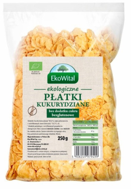 Płatki kukurydziane bez dodatku cukru BEZGLUTENOWE BIO 250 g EKOWITAL