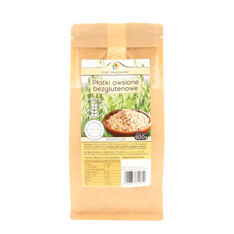 Płatki owsiane bezglutenowe błyskawiczne 500 g PIĘĆ PRZEMIAN