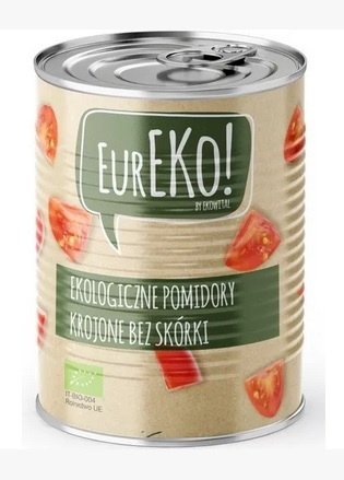 Pomidory krojone bez skórki BIO 400 g/ 240 g EUREKO