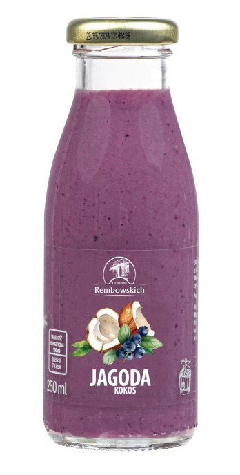 SMOOTHIE JAGODA - KOKOS BEZ CUKRU 250 ml - REMBOWSCY