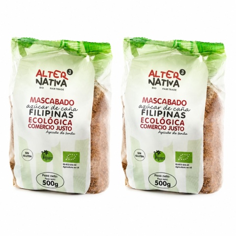 CUKIER TRZCINOWY MASCOBADO BEZGLUTENOWY BIO 2 X 500 g - ALTERNATIVA