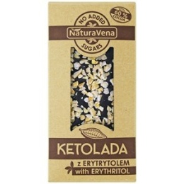 CZEKOLADA GORZKA 60 % Z MIGDAŁAMI KETOLADA 100 g - NATURAVENA