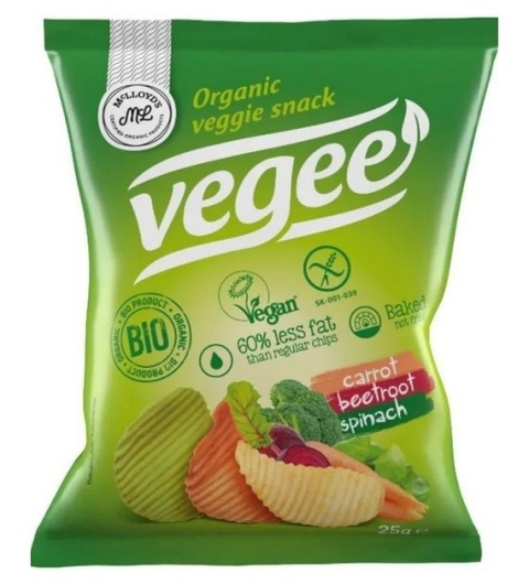 Chipsy warzywne bezglutenowe BIO 25 g Vegee MCLLOYDS