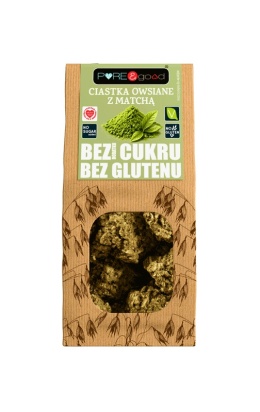 Ciastka owsiane z matchą bez glutenu, bez dodatku cukru 150 g Pure&Good