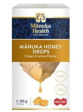 Cukierki z Miodem Manuka MGO™ 400+ i witaminą C, o smaku imbirowo-cytrynowym Manuka Health New Zealand