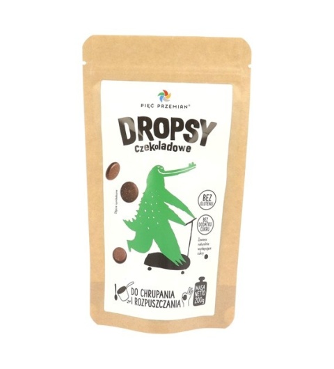 DROPSY CZEKOLADOWE BEZ DODATKU CUKRÓW BEZGLUTENOWE 200 g - PIĘĆ PRZEMIAN