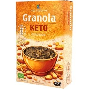 GRANOLA ORZECHOWA BEZ DODATKU CUKRÓW BEZGLUTENOWA KETO BIO 250 g - PIĘĆ PRZEMIAN