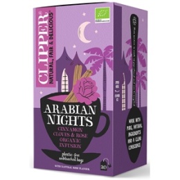 HERBATKA Z CYNAMONEM I GOŹDZIKAMI O SMAKU RÓŻY (ARABIAN NIGHTS) BIO (20 x 2 g) 40 g - CLIPPER