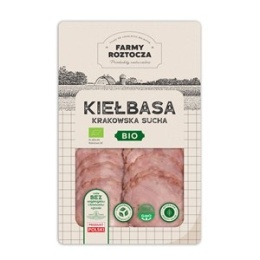 KIEŁBASA KRAKOWSKA SUCHA PLASTRY BIO 80 g - FARMY ROZTOCZA