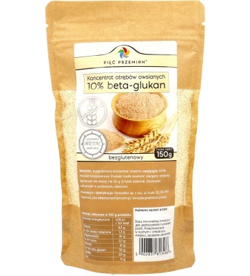 Koncentrat otrębów owsianych (10% beta-glukan) bezglutenowy 150 g - Pięć Przemian