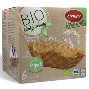 MISECZKI WAFLOWE DO LODÓW WEGAŃSKIE BIO (6 x 13 g) 78 g - STENGER