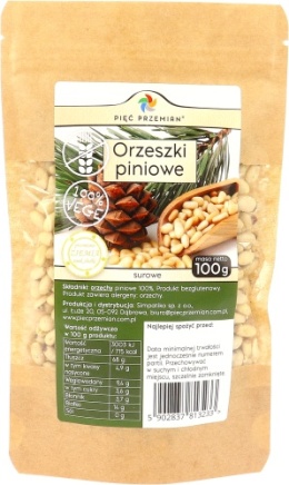 Orzeszki piniowe 100 g PIĘĆ PRZEMIAN