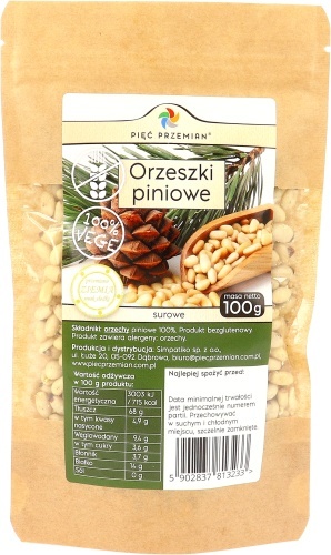 Orzeszki piniowe 100 g PIĘĆ PRZEMIAN