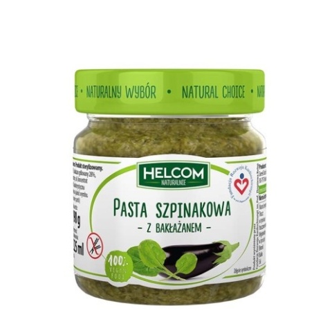 Pasta szpinakowa z grillowanym bakłażanem bezglutenowa 190g HELCOM