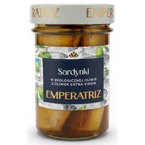 SARDYNKI EUROPEJSKIE W BIO OLIWIE Z OLIWEK EXTRA VIRGIN 180 g (SŁOIK) - EMPERATRIZ