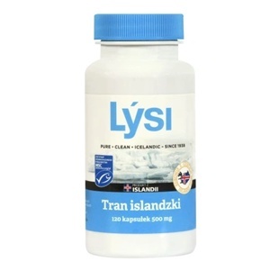 TRAN ISLANDZKI MSC OMEGA-3 (500 mg) 120 KAPSUŁEK - LYSI