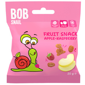 ŻELKI JABŁKO - MALINA BEZ ŻELATYNY BEZ CUKRU BEZGLUTENOWE 20 g - BOB SNAIL