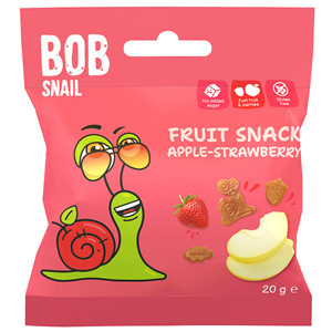 ŻELKI JABŁKO - TRUSKAWKA BEZ ŻELATYNY BEZGLUTENOWE BEZ CUKRU 20 g - BOB SNAIL