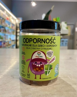 Żelki naturalne Odporność 60 szt. dla dzieci i dorosłych MYVITA